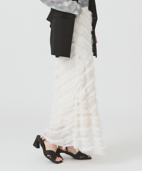 Ray BEAMS(レイビームス)の「RBS / フリンジ Aライン スカート(スカート・レディース・ブラック/ホワイト・0/1)」の6枚目の写真