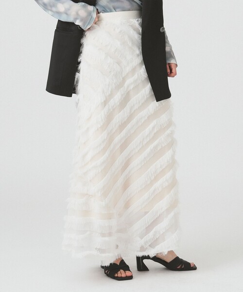 Ray BEAMS(レイビームス)の「RBS / フリンジ Aライン スカート(スカート・レディース・ブラック/ホワイト・0/1)」の7枚目の写真