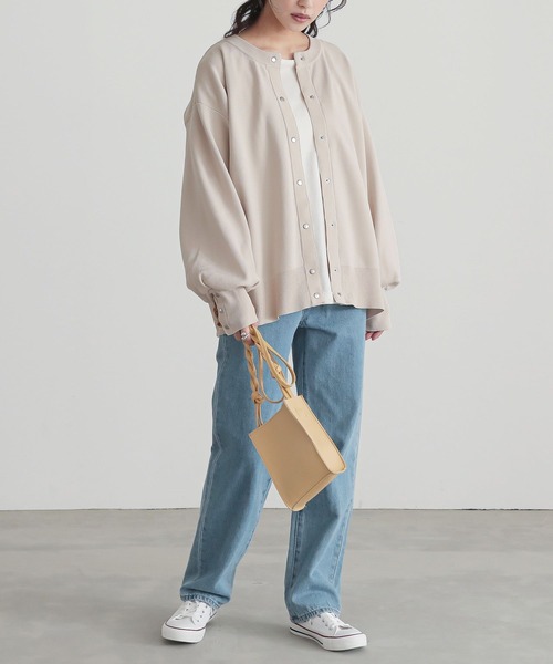 n'OrLABEL(ノアールレーベル)の「『ボリュームスリーブ配色カーディガン』(カーディガン/ボレロ・レディース・ブルー/ネイビー/アイボリー・FREE)」の9枚目の写真