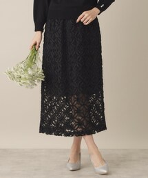 ITS'DEMO | 【手洗い可／ウエスト総ゴム】花チュールタイトスカート(スカート)