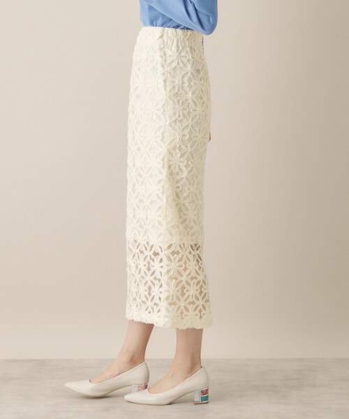 ITS'DEMO（イッツデモ）の「【手洗い可／ウエスト総ゴム】花チュールタイトスカート（スカート・レディース・ブラック/オフホワイト・00）」の12枚目の写真