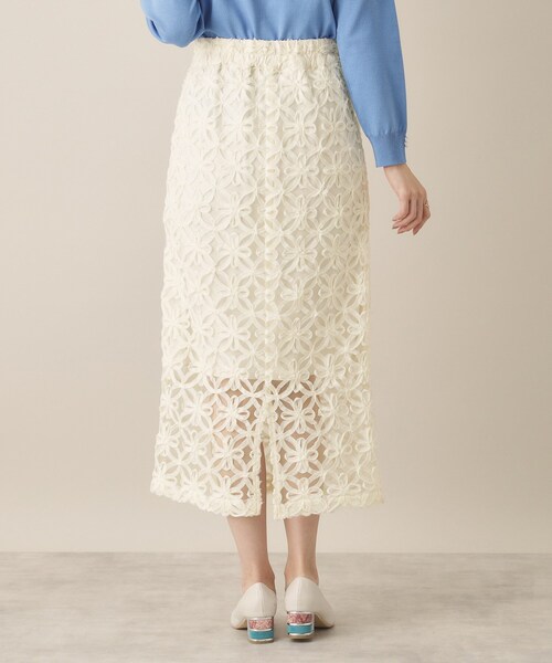 ITS'DEMO（イッツデモ）の「【手洗い可／ウエスト総ゴム】花チュールタイトスカート（スカート・レディース・ブラック/オフホワイト・00）」の13枚目の写真