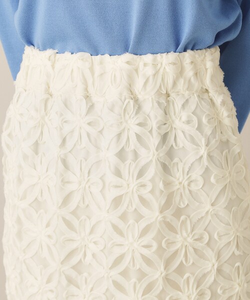 ITS'DEMO（イッツデモ）の「【手洗い可／ウエスト総ゴム】花チュールタイトスカート（スカート・レディース・ブラック/オフホワイト・00）」の14枚目の写真