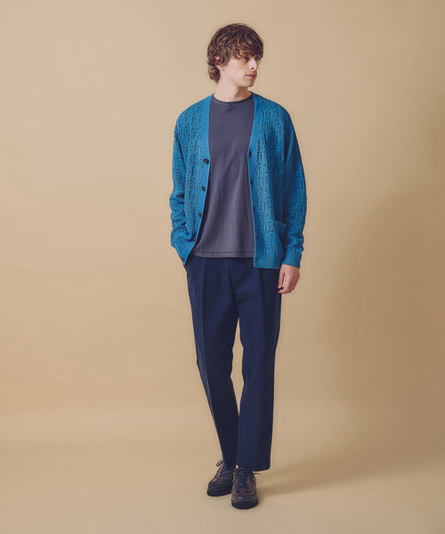 ABAHOUSE(アバハウス)の「【スカシ柄】インディゴヤーン接結カーディガン(カーディガン/ボレロ・メンズ・オフホワイト/インディゴブルー・46/48)」の7枚目の写真