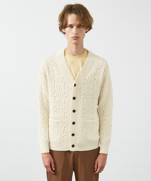 ABAHOUSE(アバハウス)の「【スカシ柄】インディゴヤーン接結カーディガン(カーディガン/ボレロ・メンズ・オフホワイト/インディゴブルー・46/48)」の13枚目の写真