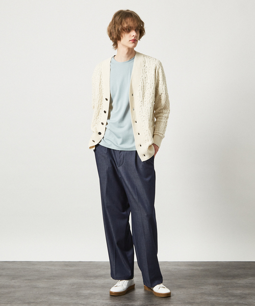 ABAHOUSE(アバハウス)の「【スカシ柄】インディゴヤーン接結カーディガン(カーディガン/ボレロ・メンズ・オフホワイト/インディゴブルー・46/48)」の16枚目の写真