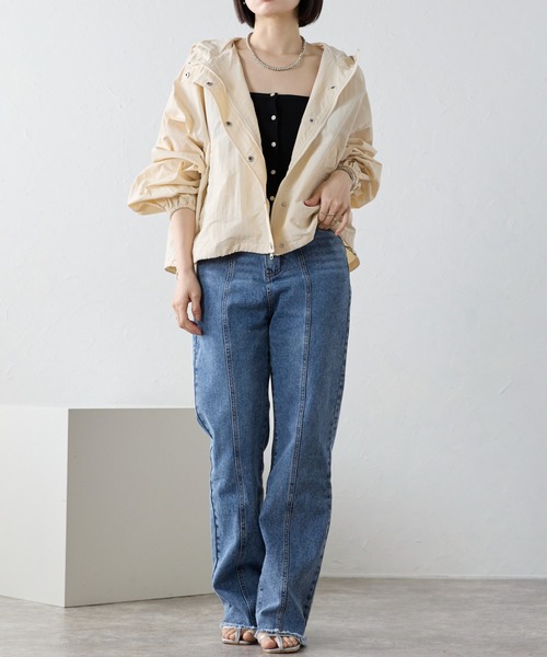 ap retro(アプレトロ)の「ボリュームスリーブマウンテンパーカー / ナイロンジャケット(マウンテンパーカー・レディース・ホワイト/ブルー/アイボリー/ベージュ/ブラック・FREE)」の19枚目の写真