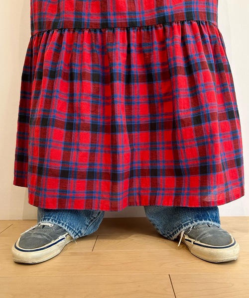 HOLIDAY（ホリデイ）の「KUMA LACE CHECK PUFF LONG DRESS クマレース