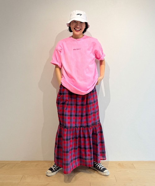 HOLIDAY（ホリデイ）の「KUMA LACE CHECK PUFF LONG DRESS クマレース
