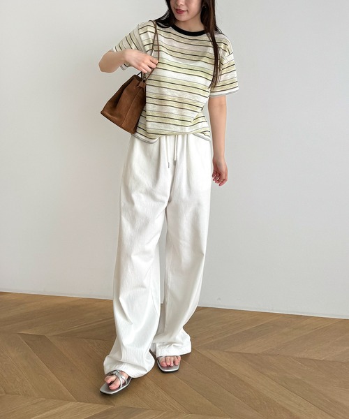 CANAL JEAN（キャナルジーン）の「COIN　コットンイージーパンツ（その他パンツ・レディース・ブラック/ホワイト/ネイビー・ONE SIZE）」の2枚目の写真