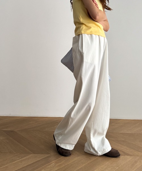 CANAL JEAN（キャナルジーン）の「COIN　コットンイージーパンツ（その他パンツ・レディース・ブラック/ホワイト/ネイビー・ONE SIZE）」の4枚目の写真