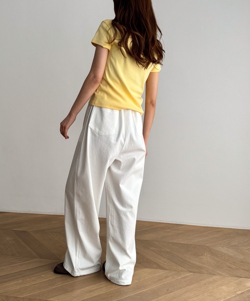 CANAL JEAN（キャナルジーン）の「COIN　コットンイージーパンツ（その他パンツ・レディース・ブラック/ホワイト/ネイビー・ONE SIZE）」の5枚目の写真