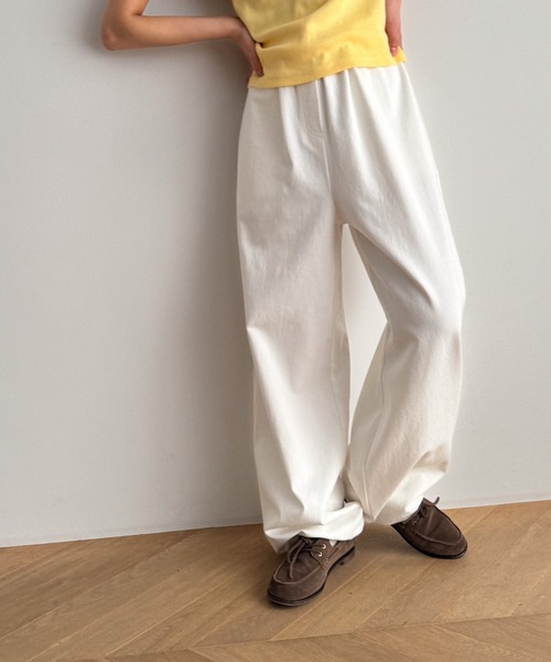 CANAL JEAN（キャナルジーン）の「COIN　コットンイージーパンツ（その他パンツ・レディース・ブラック/ホワイト/ネイビー・ONE SIZE）」の7枚目の写真