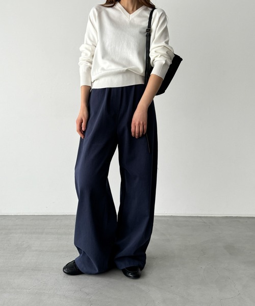 CANAL JEAN（キャナルジーン）の「COIN　コットンイージーパンツ（その他パンツ・レディース・ブラック/ホワイト/ネイビー・ONE SIZE）」の14枚目の写真