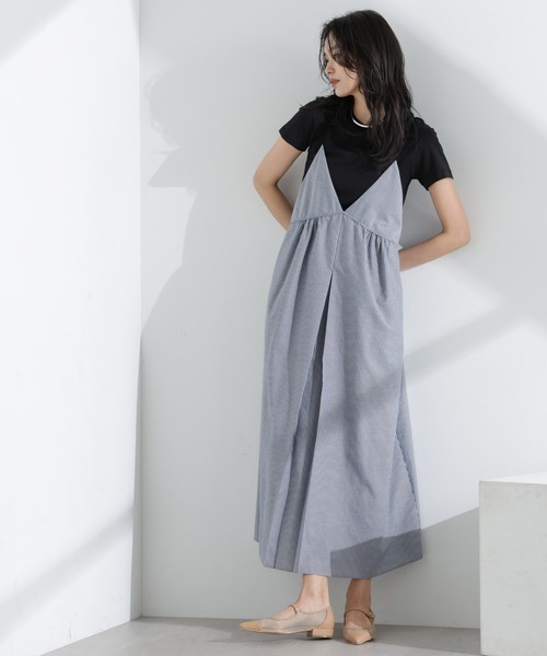 セール】ストライプフレアキャミワンピース（ワンピース）｜NANO