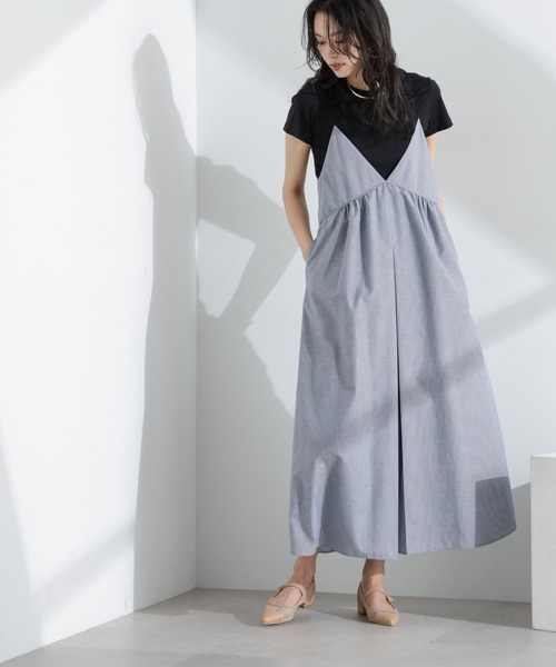 NANO universe（ナノユニバース）の「ストライプフレアキャミワンピース（ワンピース・レディース・ブルー/ネイビー・FREE）」の12枚目の写真