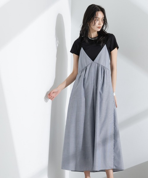 NANO universe（ナノユニバース）の「ストライプフレアキャミワンピース（ワンピース・レディース・ブルー/ネイビー・FREE）」の11枚目の写真