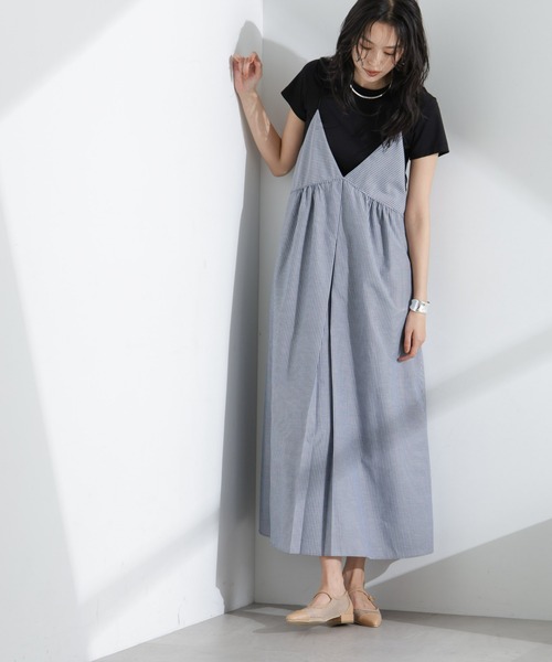 NANO universe（ナノユニバース）の「ストライプフレアキャミワンピース（ワンピース・レディース・ブルー/ネイビー・FREE）」の15枚目の写真