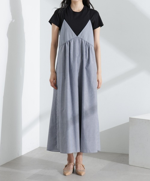 NANO universe（ナノユニバース）の「ストライプフレアキャミワンピース（ワンピース・レディース・ブルー/ネイビー・FREE）」の17枚目の写真