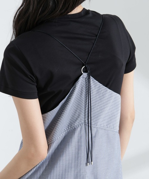 NANO universe（ナノユニバース）の「ストライプフレアキャミワンピース（ワンピース・レディース・ブルー/ネイビー・FREE）」の20枚目の写真