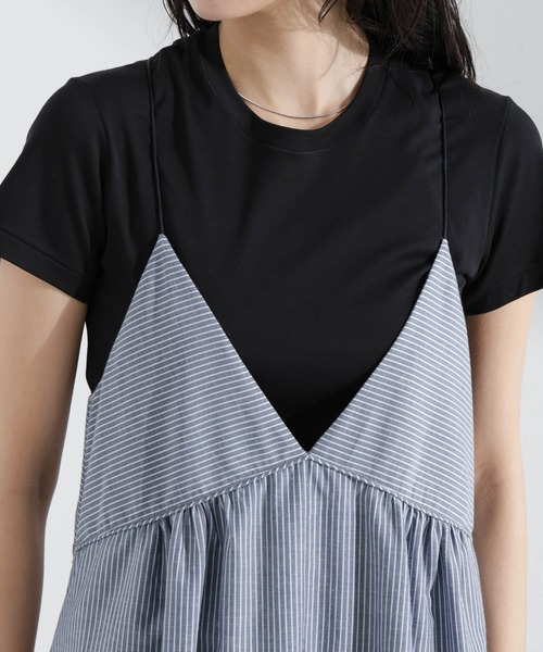 NANO universe（ナノユニバース）の「ストライプフレアキャミワンピース（ワンピース・レディース・ブルー/ネイビー・FREE）」の21枚目の写真