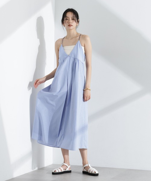 NANO universe（ナノユニバース）の「ストライプフレアキャミワンピース（ワンピース・レディース・ブルー/ネイビー・FREE）」の6枚目の写真