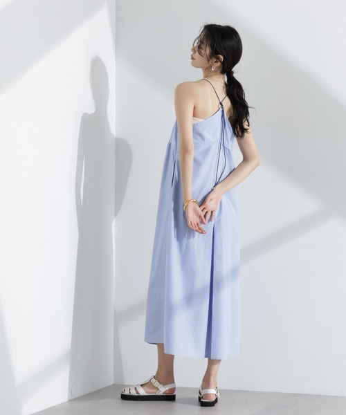 NANO universe（ナノユニバース）の「ストライプフレアキャミワンピース（ワンピース・レディース・ブルー/ネイビー・FREE）」の7枚目の写真