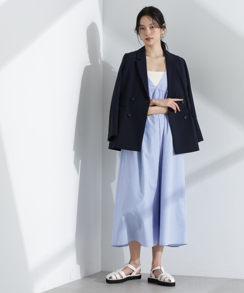 NANO universe（ナノユニバース）の「ストライプフレアキャミワンピース（ワンピース・レディース・ブルー/ネイビー・FREE）」の8枚目の写真