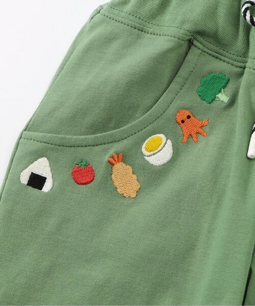 BIT'Z（ビッツ）の「お弁当のおかずとおにぎり刺繍ジョガーパンツ（スウェットパンツ・キッズ・グリーン/チャコール・80/90/95/100/110/120）」の13枚目の写真
