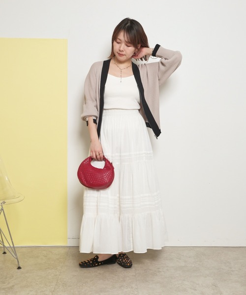 palm RICHE(ポームリシュ)の「ジップニットカーデ(カーディガン/ボレロ・レディース・グレー/ブラック/ネイビー・M)」の9枚目の写真