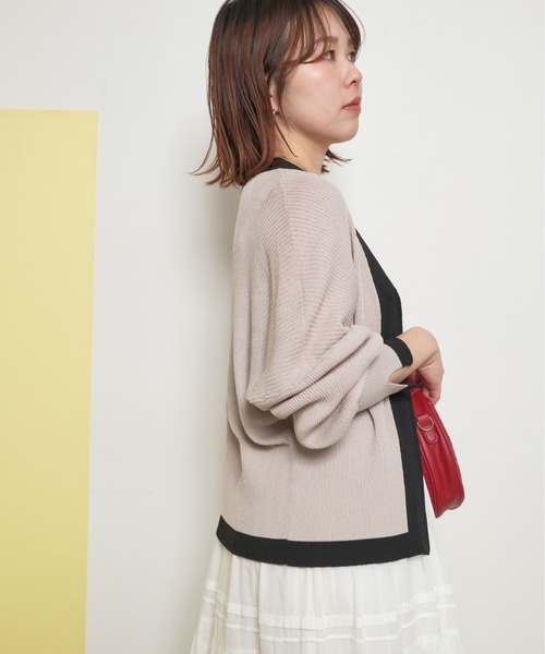 palm RICHE(ポームリシュ)の「ジップニットカーデ(カーディガン/ボレロ・レディース・グレー/ブラック/ネイビー・M)」の13枚目の写真