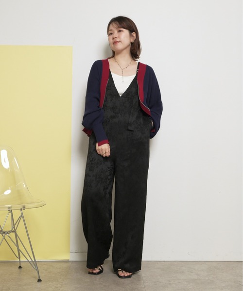 palm RICHE(ポームリシュ)の「ジップニットカーデ(カーディガン/ボレロ・レディース・グレー/ブラック/ネイビー・M)」の14枚目の写真