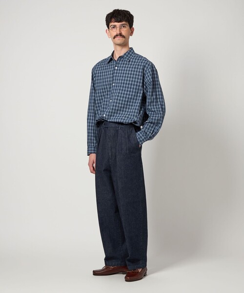 Steven Alan＞ C/L/S チェック レギュラーカラー シャツ ALINE