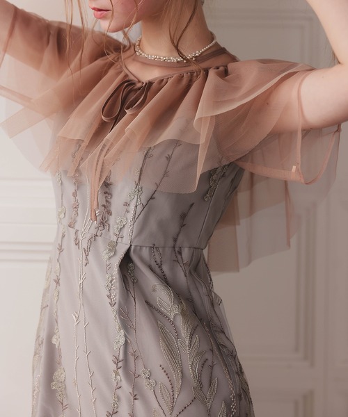 Dorry Doll（ドリードール）の「マルチケープIラインドレス（ドレス・レディース・チャコール/ブラウン/イエロー/ベージュ・MEDIUM）」の7枚目の写真