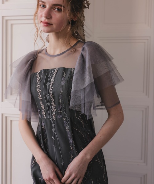 Dorry Doll(ドリードール)の「マルチケープIラインドレス(ドレス・レディース・チャコール/ブラウン/イエロー/ベージュ・MEDIUM)」の19枚目の写真