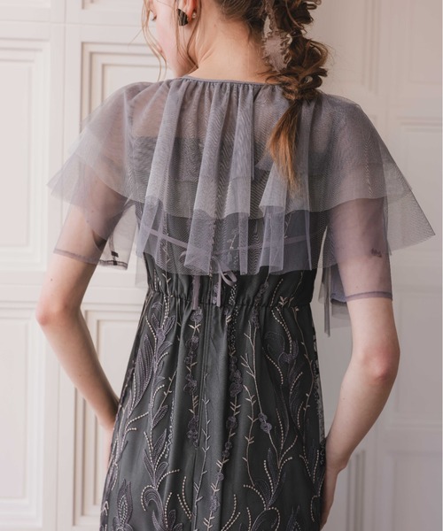 Dorry Doll(ドリードール)の「マルチケープIラインドレス(ドレス・レディース・チャコール/ブラウン/イエロー/ベージュ・MEDIUM)」の13枚目の写真