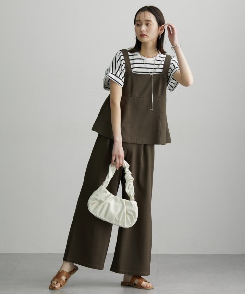 nissen（ニッセン）の「セットアップ（フレアキャミ＋ワイドパンツ）（セットアップ・レディース・チャコール/ブラウン/グレイッシュベージュ/ブラック・M/L/LL）」の6枚目の写真