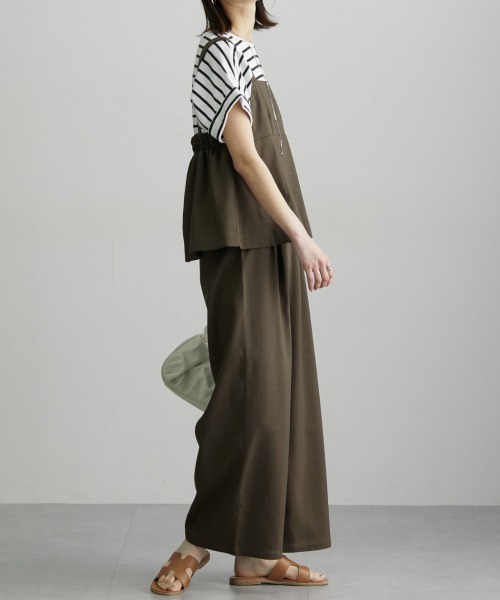 nissen（ニッセン）の「セットアップ（フレアキャミ＋ワイドパンツ）（セットアップ・レディース・チャコール/ブラウン/グレイッシュベージュ/ブラック・M/L/LL）」の9枚目の写真