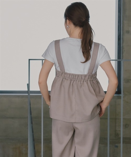 nissen(ニッセン)の「セットアップ(フレアキャミ+ワイドパンツ)(セットアップ・レディース・チャコール/ブラウン/グレイッシュベージュ/ブラック・M/L/LL/TM/TL/PM/PS/PSS/T3L/TLL)」の6枚目の写真