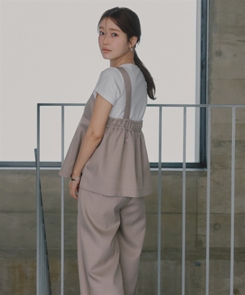 nissen(ニッセン)の「セットアップ(フレアキャミ+ワイドパンツ)(セットアップ・レディース・チャコール/ブラウン/グレイッシュベージュ/ブラック・M/L/LL/TM/TL/PM/PS/PSS/T3L/TLL)」の8枚目の写真