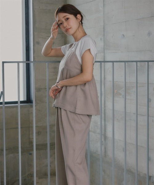 nissen(ニッセン)の「セットアップ(フレアキャミ+ワイドパンツ)(セットアップ・レディース・チャコール/ブラウン/グレイッシュベージュ/ブラック・M/L/LL/TM/TL/PM/PS/PSS/T3L/TLL)」の9枚目の写真