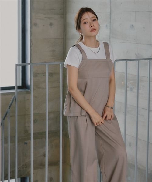 nissen(ニッセン)の「セットアップ(フレアキャミ+ワイドパンツ)(セットアップ・レディース・チャコール/ブラウン/グレイッシュベージュ/ブラック・M/L/LL/TM/TL/PM/PS/PSS/T3L/TLL)」の11枚目の写真