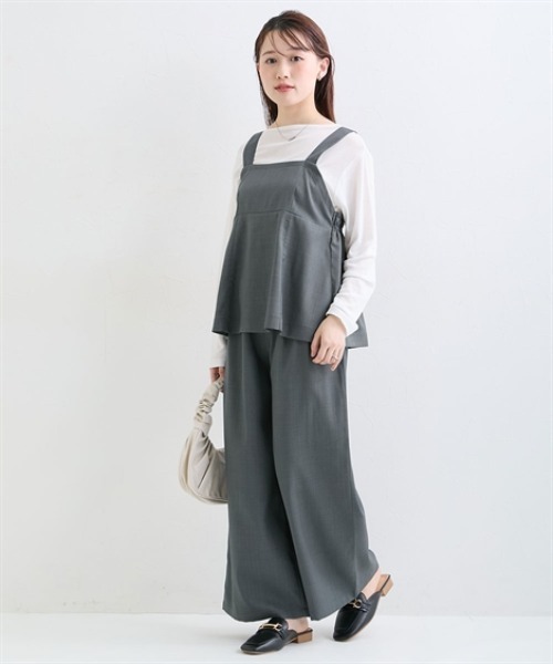 nissen(ニッセン)の「セットアップ(フレアキャミ+ワイドパンツ)(セットアップ・レディース・チャコール/ブラウン/グレイッシュベージュ/ブラック・M/L/LL/TM/TL/PM/PS/PSS/T3L/TLL)」の14枚目の写真