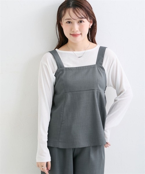 nissen(ニッセン)の「セットアップ(フレアキャミ+ワイドパンツ)(セットアップ・レディース・チャコール/ブラウン/グレイッシュベージュ/ブラック・M/L/LL/TM/TL/PM/PS/PSS/T3L/TLL)」の16枚目の写真