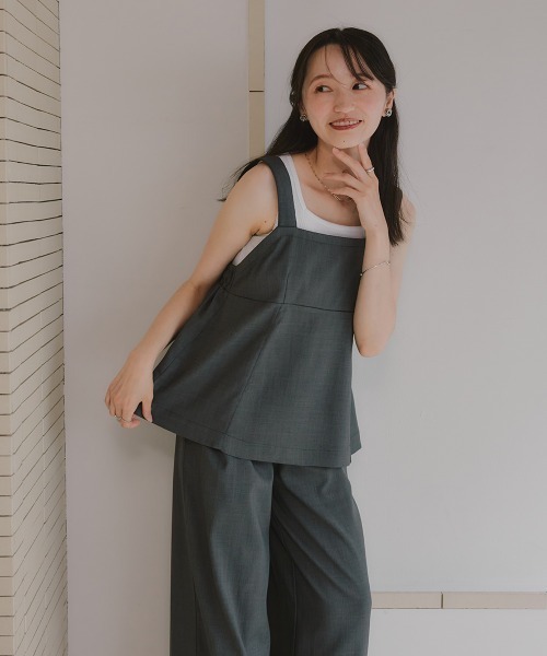 nissen(ニッセン)の「セットアップ(フレアキャミ+ワイドパンツ)(セットアップ・レディース・チャコール/ブラウン/グレイッシュベージュ/ブラック・M/L/LL/TM/TL/PM/PS/PSS/T3L/TLL)」の18枚目の写真