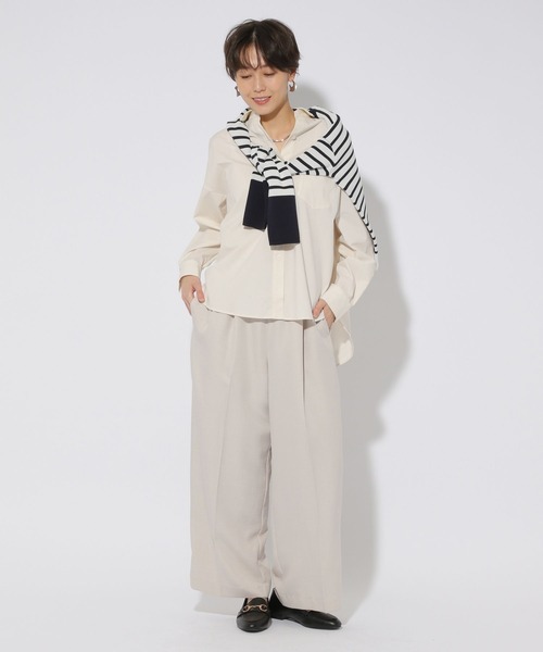 Elura（エルーラ）の「ハリ感ストレッチシャツ/323311（シャツ/ブラウス・レディース・ホワイト/ベージュ・FREE）」の13枚目の写真