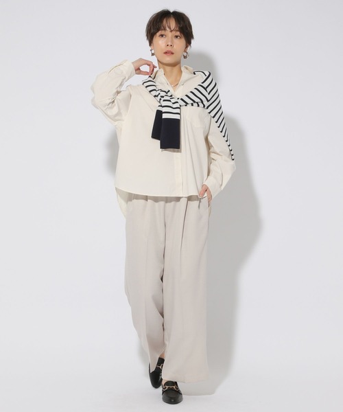 Elura（エルーラ）の「ハリ感ストレッチシャツ/323311（シャツ/ブラウス・レディース・ホワイト/ベージュ・FREE）」の12枚目の写真