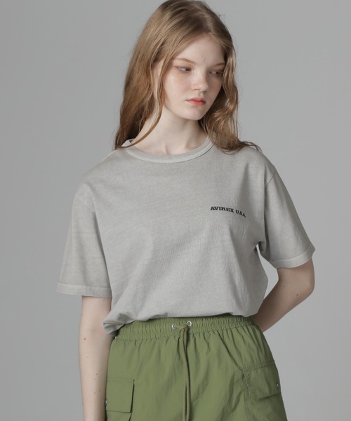 国内発送【AVIREX】フェードウォッシュプリントTシャツ FADE WASH PRINT T-SHIRT/フェードウォッシュプリントTシャツ
