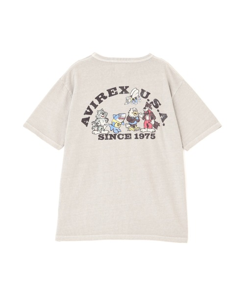 国内発送【AVIREX】フェードウォッシュプリントTシャツ FADE WASH PRINT T-SHIRT/フェードウォッシュプリントTシャツ（T