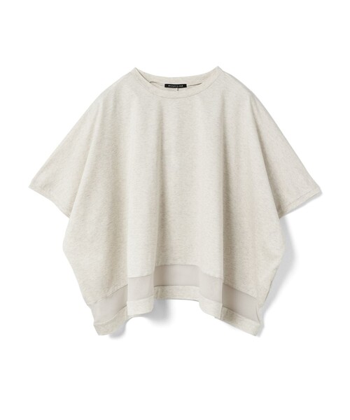 mizuiroind（ミズイロインド）の「mizuiro ind メッシュミックスワイドプルオーバー（Tシャツ/カットソー・レディース・ブラック/ネイビー/キナリ/オフホワイト/チャコールグレー・FREE）」の3枚目の写真